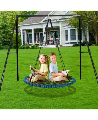 Toddler Outdoor Spider Web Saucer Swing Round Swing Backyard Playground