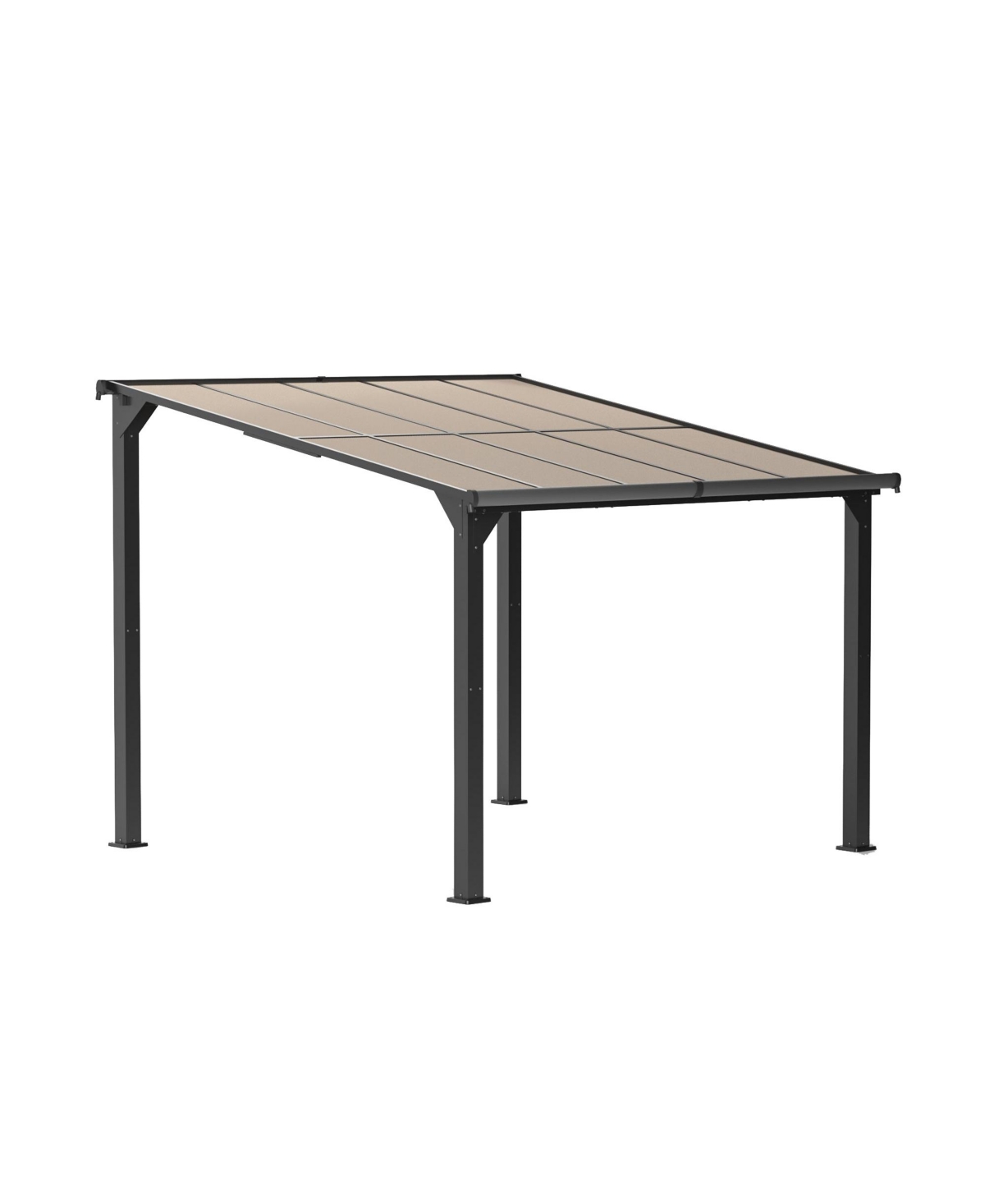 10 x 10 Ft Lean to Gazebo, Outdoor Pergola on Clearance for Patios - Frosted grey