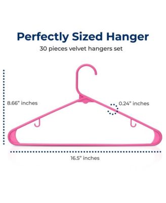 30-Pack Premium Plastic Hangers – Durable, Non-Slip & Ultra-Slim Closet Organizer Set with 360° Swivel Hook – Space-Saving Design for Shirts, Dresses & More – Pink