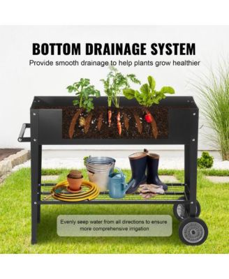 Galvanized Metal Raised Garden Bed Planter Box with Legs for Outdoor Planting