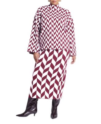 Women's Plus Size Intarsia Sweater Skirt