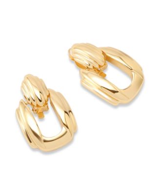 Ribbed Doorknocker Clip-On Earrings