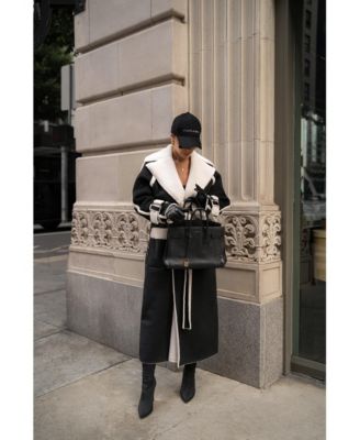 Women's Suede And Sherpa Reversible Coat