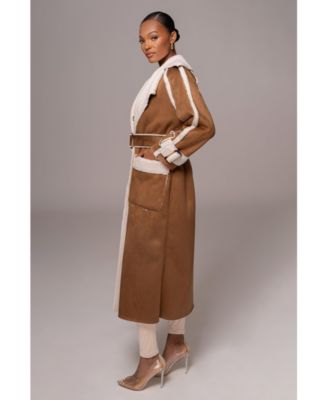 Women's Suede And Sherpa Reversible Coat