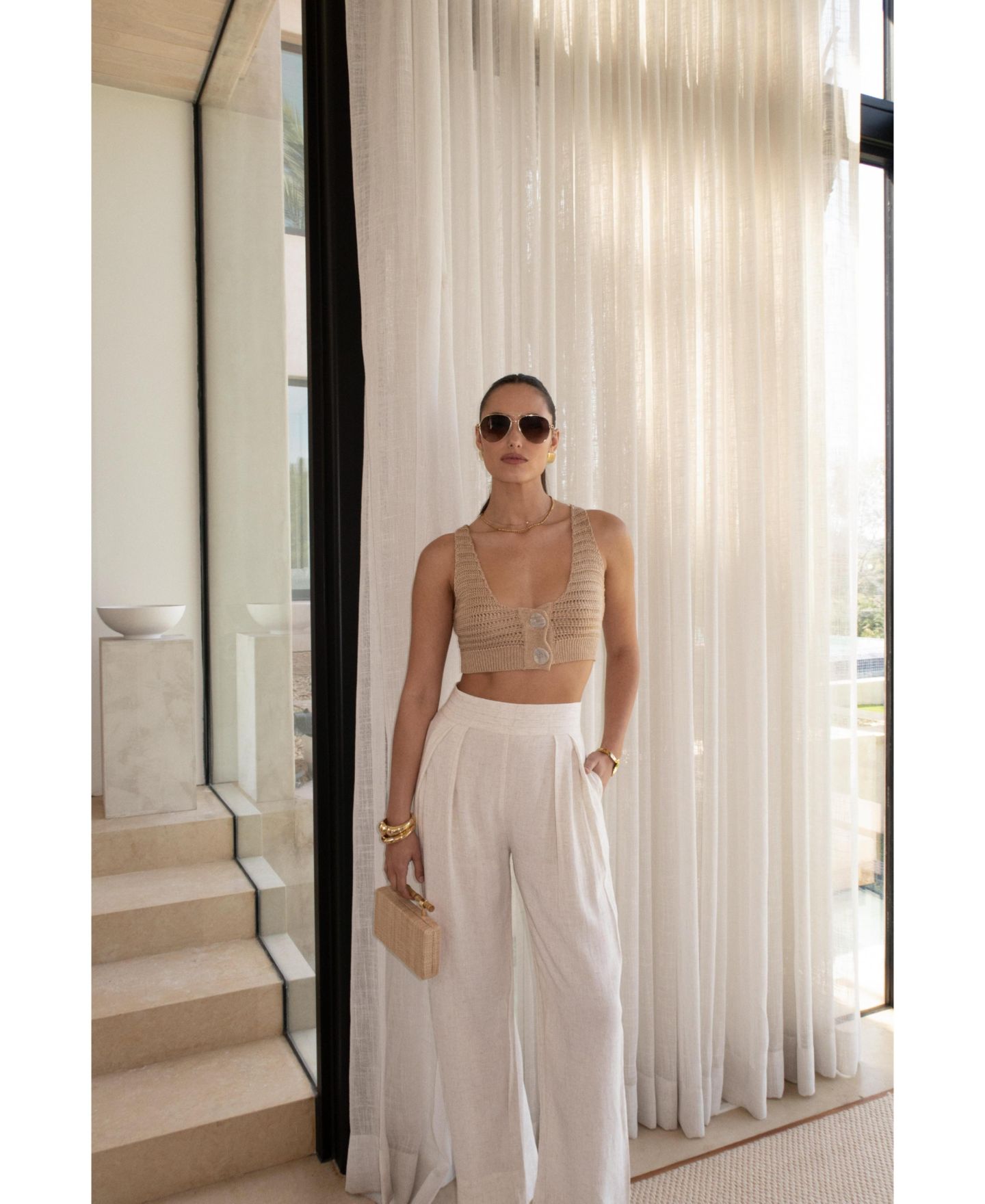 Женский топ JLUXLABEL Salmah Crochet, цвет: Бежевый — фото 5