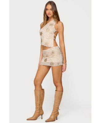 Women's Astrid Beaded Backless One Shoulder Top