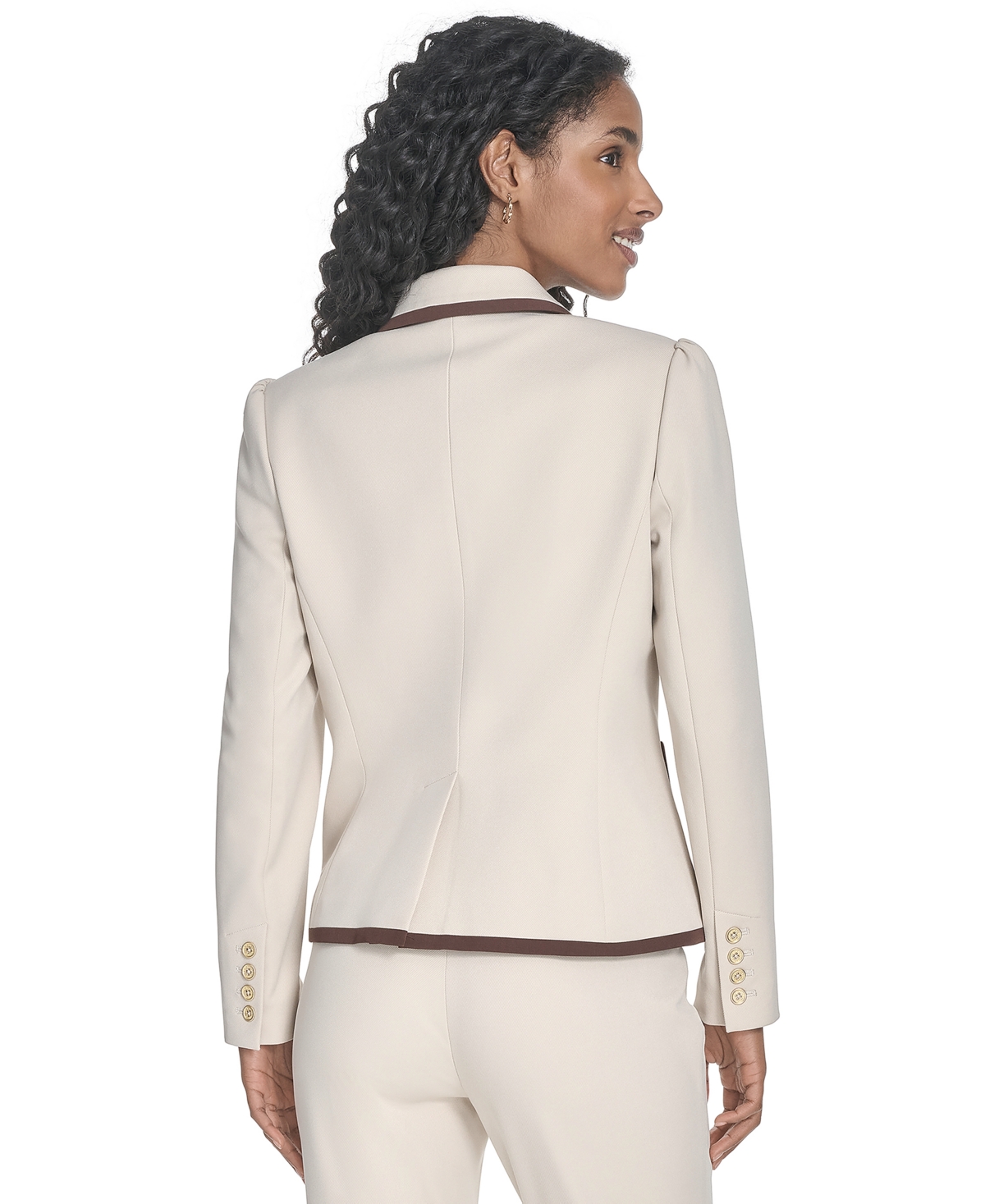 Tommy Hilfiger Women's Contrast-trim One-button Blazer