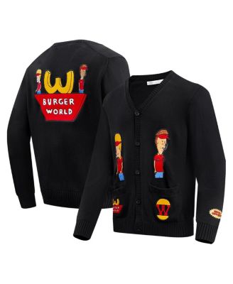 Freeze Max - Men's Black Beavis and Butt-Head Burger World Cardigan