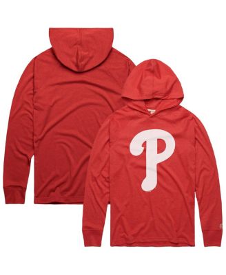 Homage - Men's Red Philadelphia Phillies Lightweight Raglan Tri-Blend Pullover Hoodie