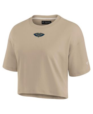 Women's Khaki New Orleans Pelicans Elements Super Soft Boxy Cropped T-Shirt