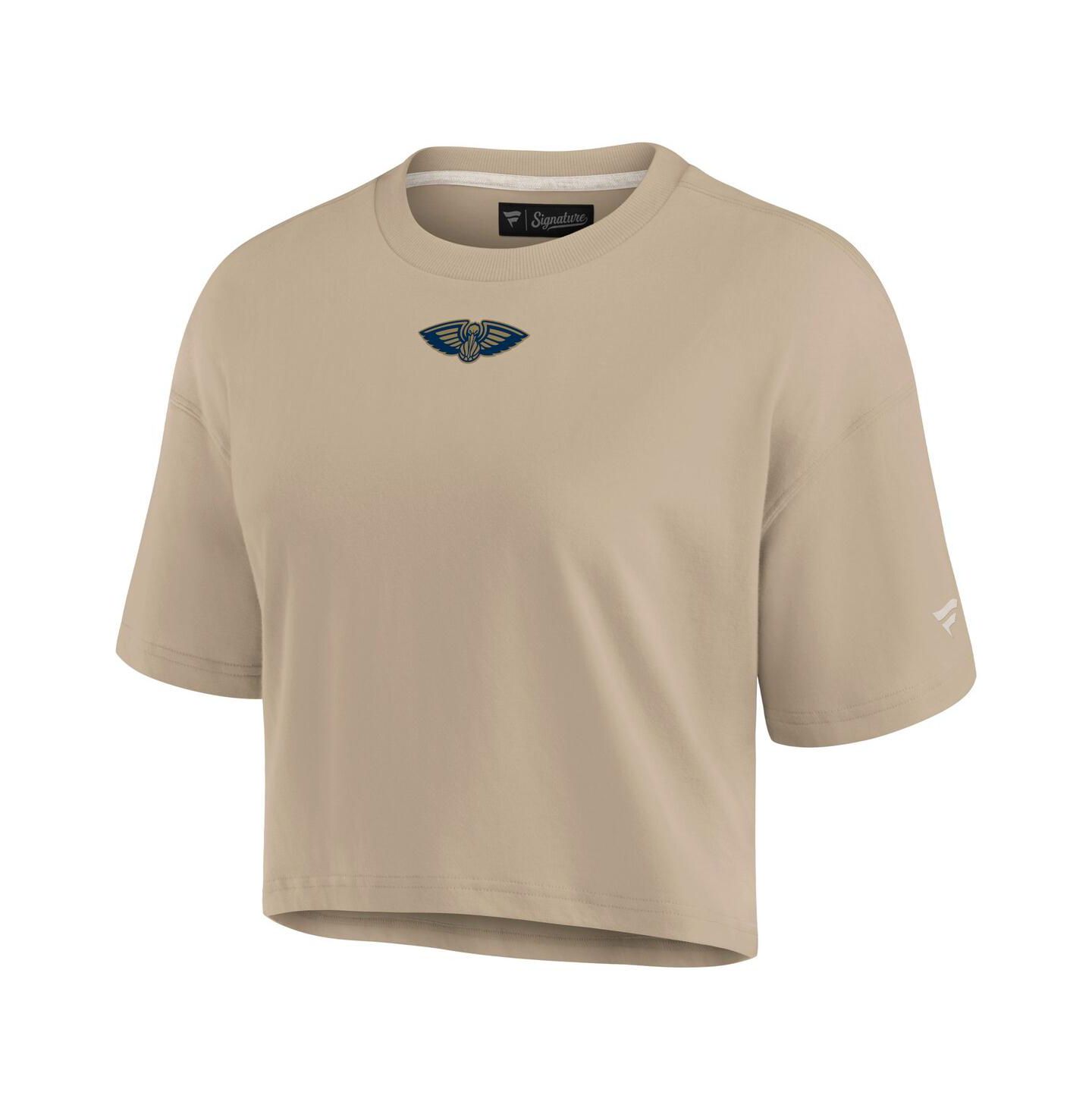 Женская футболка Fanatics Khaki New Orleans Pelicans Elements Super Soft Boxy Cropped — фото 2