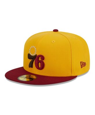 New Era - Men's Yellow/Red Philadelphia 76ers Fall Leaves 2-Tone 59FIFTY Fitted Hat