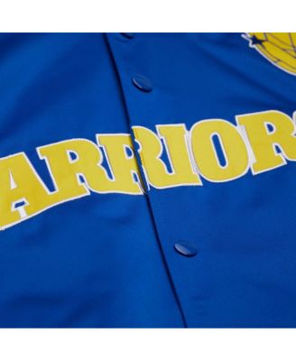 Men's and Women's Royal Golden State Warriors Vintage Team Origins Satin Full-Snap Jacket