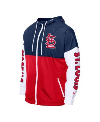 Men's Red/Navy St. Louis Cardinals Color Block Full-Zip Hoodie Windbreaker