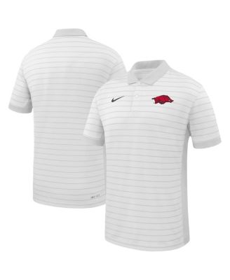 Nike - Men's White Arkansas Razorbacks 2025 Early Season Coaches Sideline Victory Stripe Performance Polo Shirt