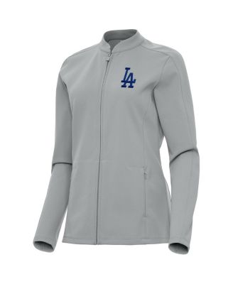 Antigua - Women's Gray Los Angeles Dodgers Regard Full-Zip Jacket