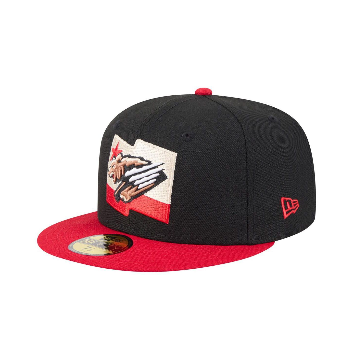 Мужская кепка New Era Black/Red Fresno Grizzlies Authentic Collection 59FIFTY Fitted Hat — фото 1