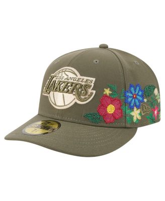 New Era - Men's Olive Los Angeles Lakers Tonal Florals 59FIFTY Fitted Hat