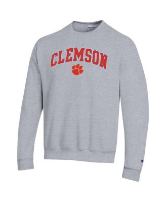 Men's&nbsp;Heather Gray Clemson Tigers Arch Over Logo Pullover Sweatshirt