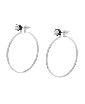 Faux Stone Punk Romance Stone Stud Hoop Earrings