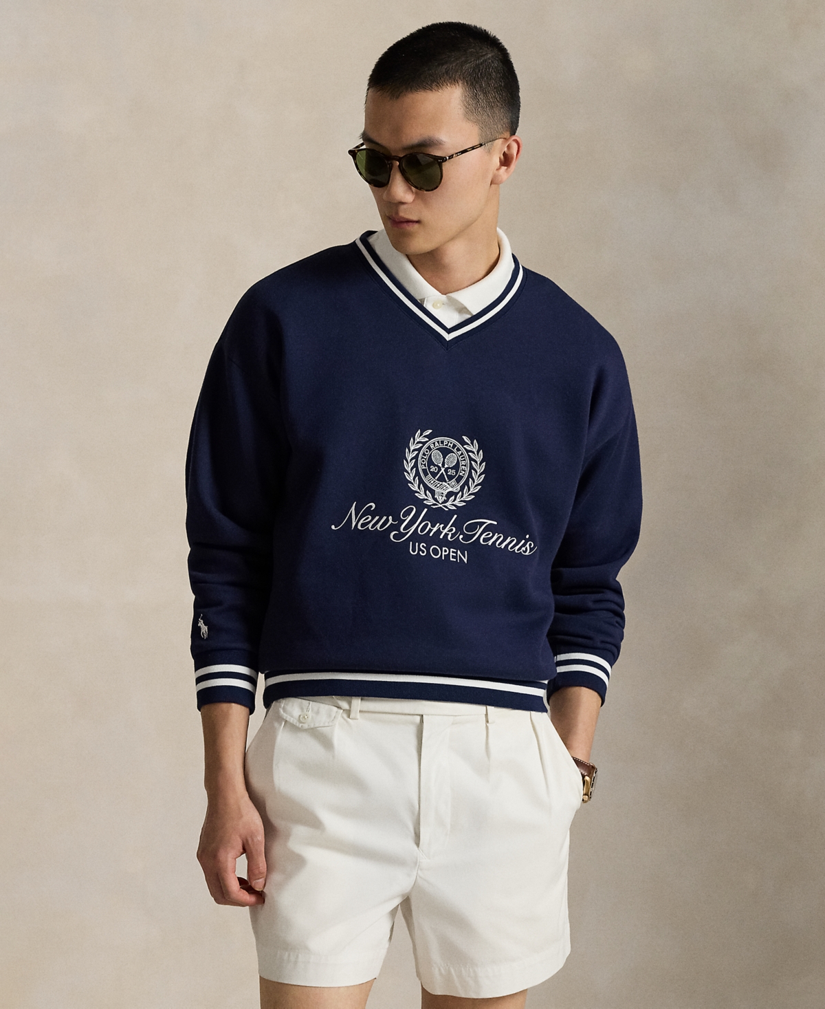 Polo Ralph Lauren Unisex Us Open Vintage-fit Fleece Sweatshirt In Blue