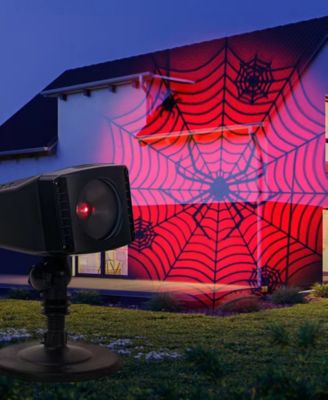7" Spiderweb with Falling Spiders Halloween Outdoor Light Projector