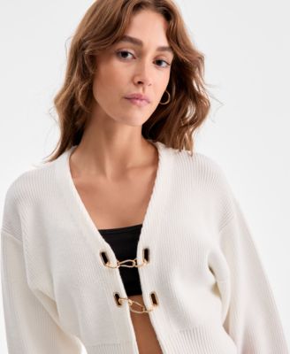 Women's Long-Sleeve Hardware Cardigan, Exclusively at Macy's