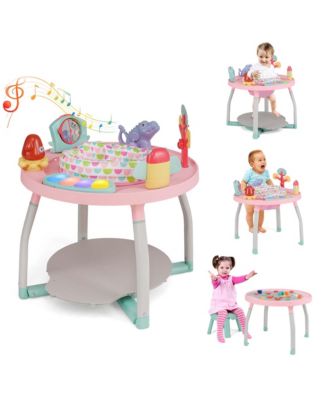 5-in-1 Baby Activity Center with Rotating Seat Removable Toys Lights & Music
