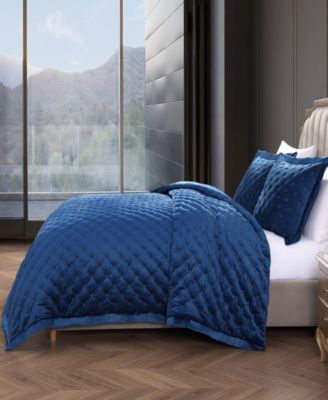 3 Piece King Size Velvet Comforter Set