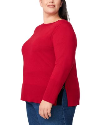 Plus Size Side-Button Tunic Sweater