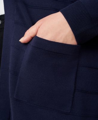 Plus Size Textured Stripe Cardigan Sweater