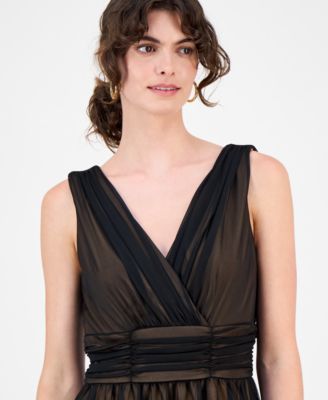 Women's Chiffon Ruched-Waist Dress