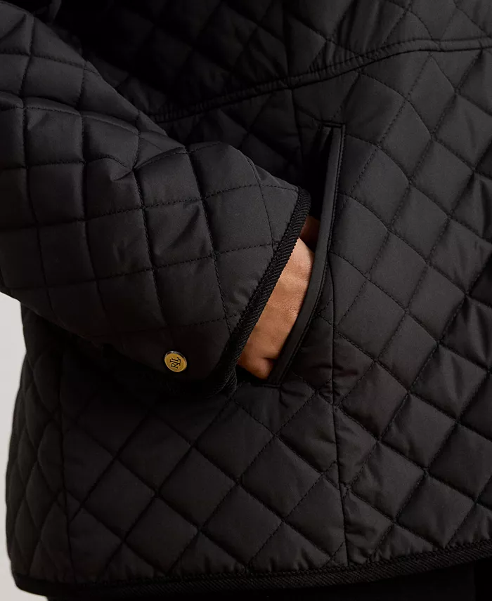 Plus Size Faux-Sherpa-Collar Quilted Coat - thumbnail 10