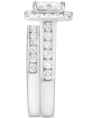 Diamond Princess Quad Cluster Halo Bridal Set (2-1/4 ct. t.w.) in 14k White Gold