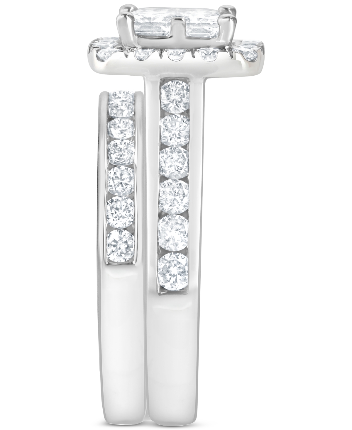 Macy's Diamond Princess Quad Cluster Halo Bridal Set (2-1/4 Ct. T.w.) In 14k White Gold In Gold