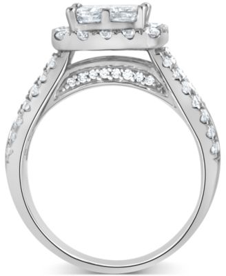 Diamond Princess Quad Cluster Halo Engagement Ring (2-1/2 ct. t.w.) in 14k White Gold