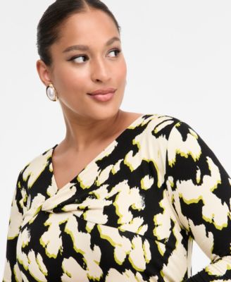 Plus Size Printed Crossover-Neck Maxi Dress, Macy's Exclusive 