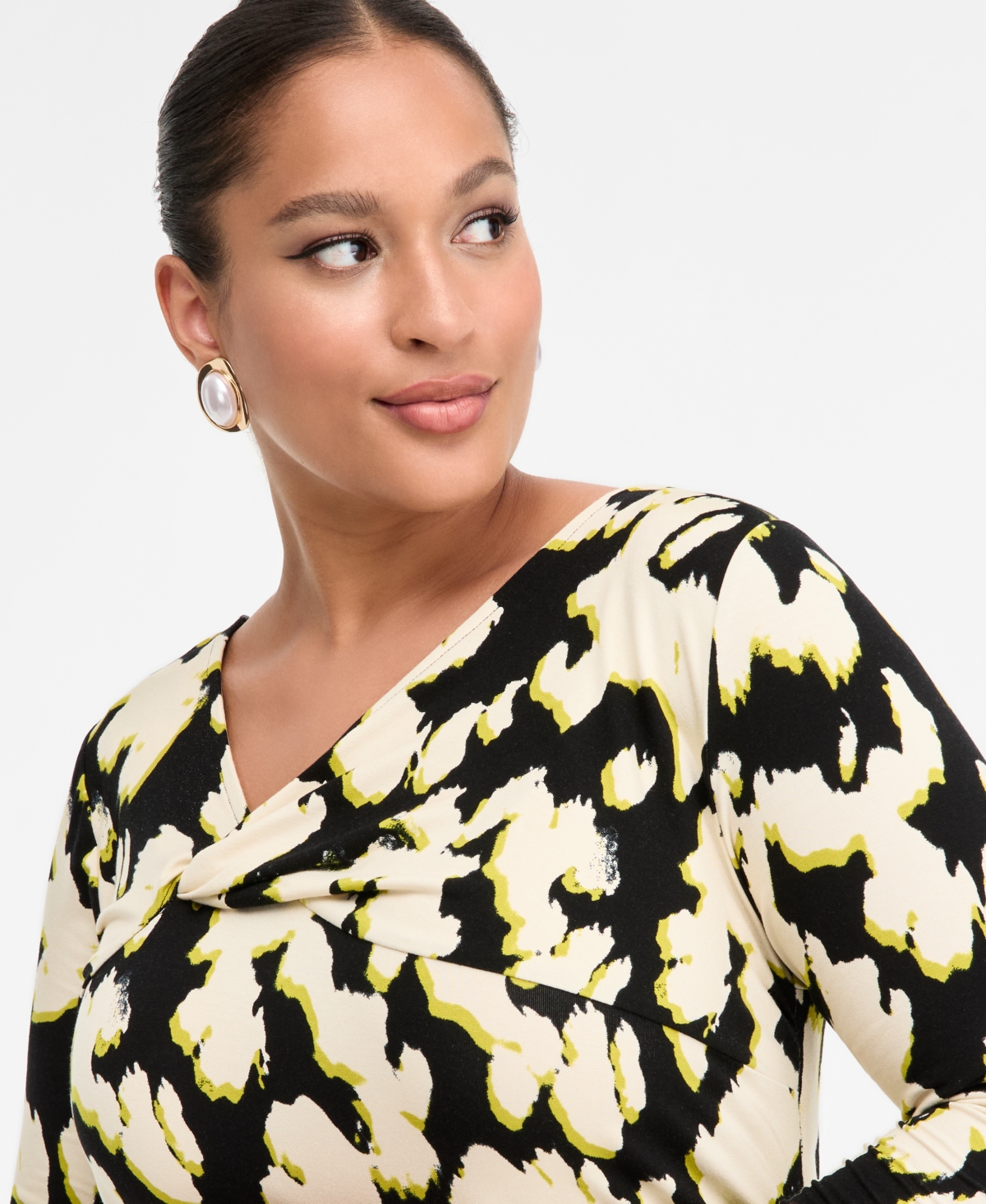 Inc International Concepts Plus Size Printed Crossover-neck Maxi Dress, Macy's Exclusive In Multi