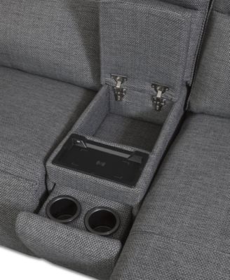 Miren 6-Pc. Fabric Sectional with 3 Power Headrest Recliners with Console, Exclusively at Macy's