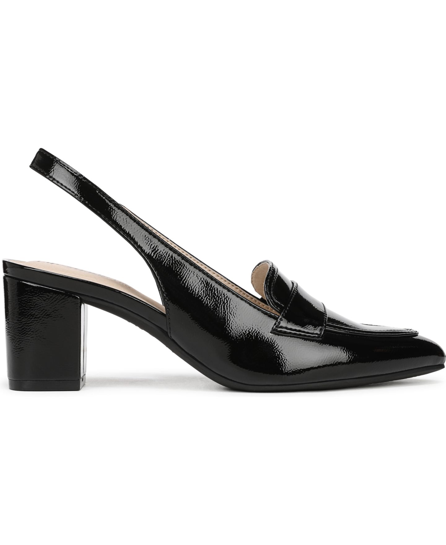 Женские туфли LifeStride Angel Pointed Toe Block Heel Slingback Pumps, цвет: Чёрный искусственная лаковая кожа — фото 2