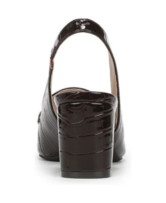 Women's Angel Pointed Toe Block Heel Slingback Pumps