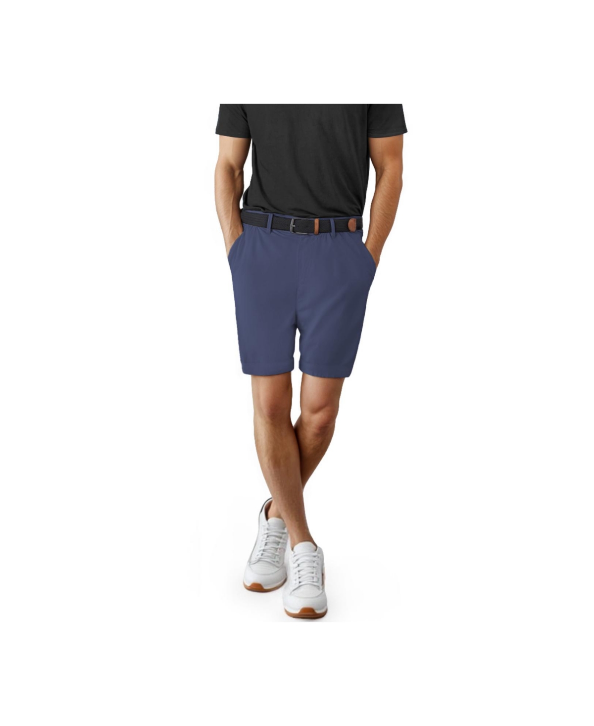 Men's Lyocell/Linen Short, Navy - Cream