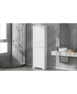 67.3"H Tall Bathroom Cabinet with Drawer, Adjustable Shelf, Painted MDF