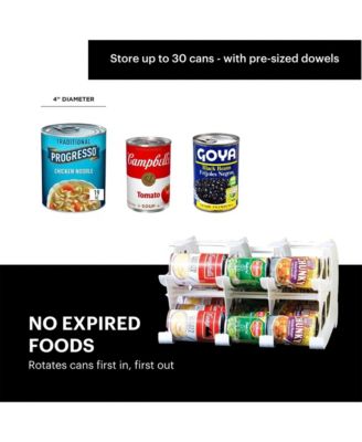 Countertop Mini Can Tracker Holds 30 10 to 24 Oz Can Sizes, USA Made, White