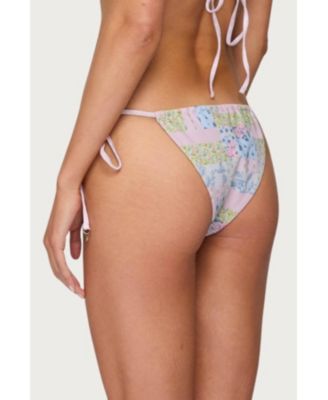 Women's Patchwork String Bikini Bottom