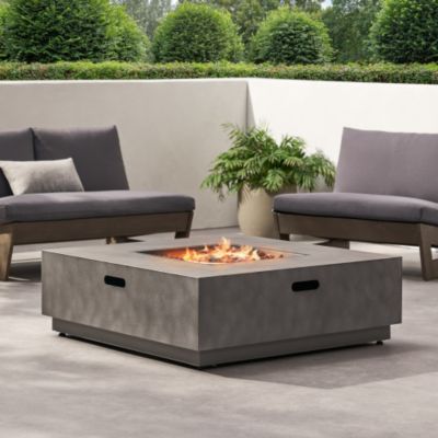 39 Inch Square Iron Propane Fire Pit with 50000 BTU Burner