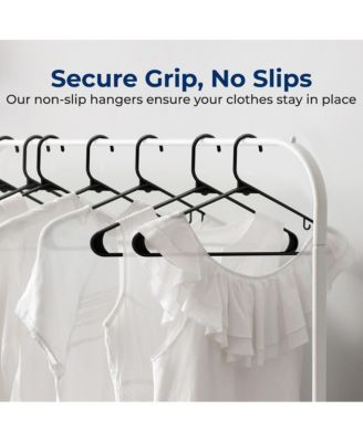 150 Pack Plastic Hangers, Non-Slip, Space-Saving Closet Organizers, Durable and Strong for Shirts, Sweaters, Hoodies, Kids Clothes &amp; Dresses, Ultra-Thin, Lightweight