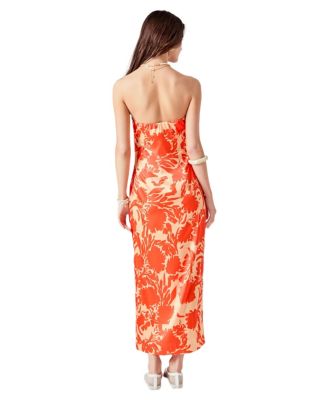 Women's Strapless Print Maxi Dress