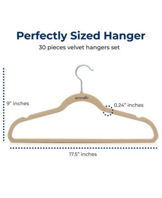 30 Pieces Velvet Hangers - Non-Slip, Sturdy, and Heavy Duty Coat Set with 360&amp;#xB0; Swivel Hook for Clothes