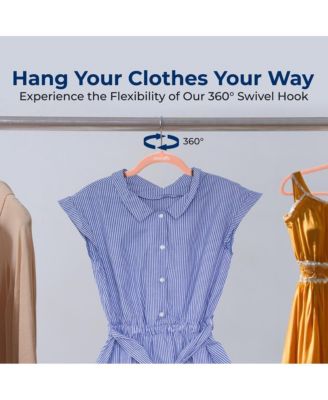 10 Pcs. Velvet Hangers - Non-Slip, Sturdy, and Heavy Duty Coat Set with 360&amp;#xB0; Swivel Hook for Clothes (Pink)